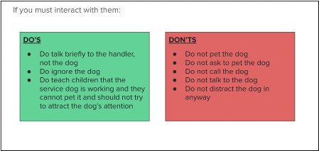 If you MUST interact with Service Dogs